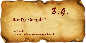 Baffy Gergő névjegykártya